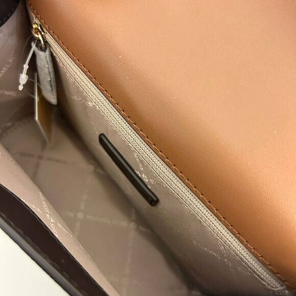 Michael Kors Purse Greenwich Small Signature Logo Crossbody Bag Brown - Picture 8 of 12